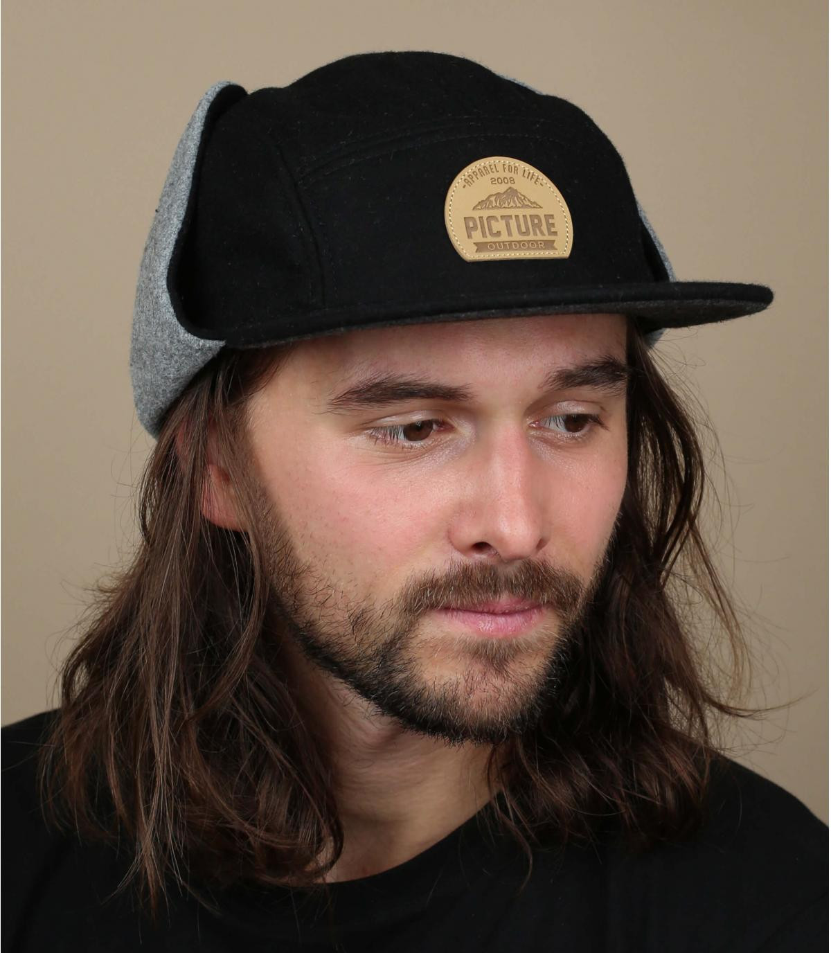 5 Panel Ohrenschütze schwarz Ontario black 5 Panel Ohrenschütze schwarz Ontario black